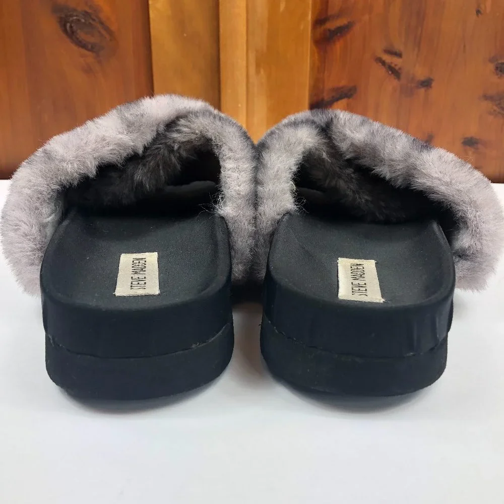Steve Madden Amari Cozy Faux Fur Comfort Insole Footbed Sandals Fairycore